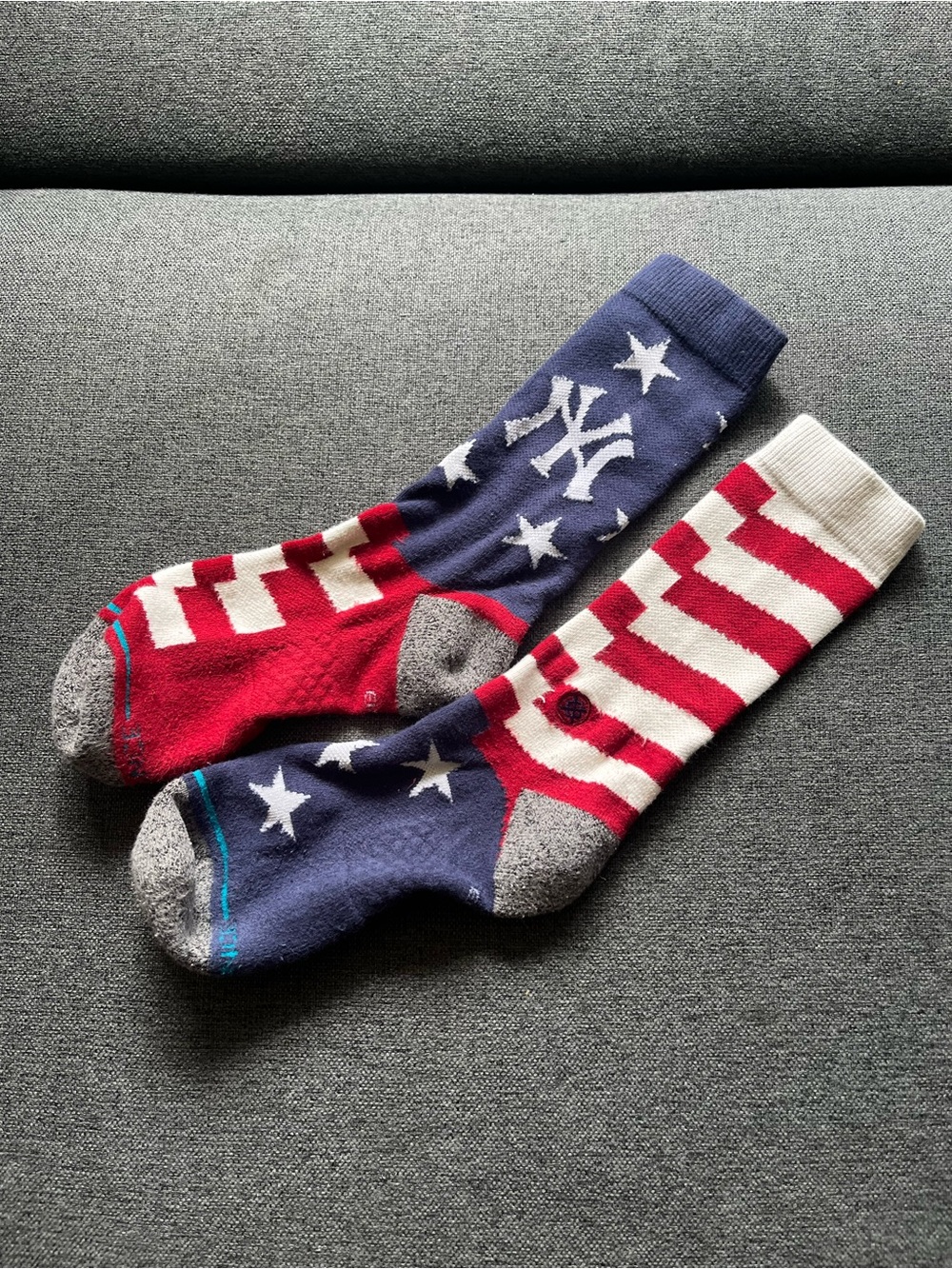 Stance NY Yankees USA Flag Stars Stripes Crew Socks L Youth